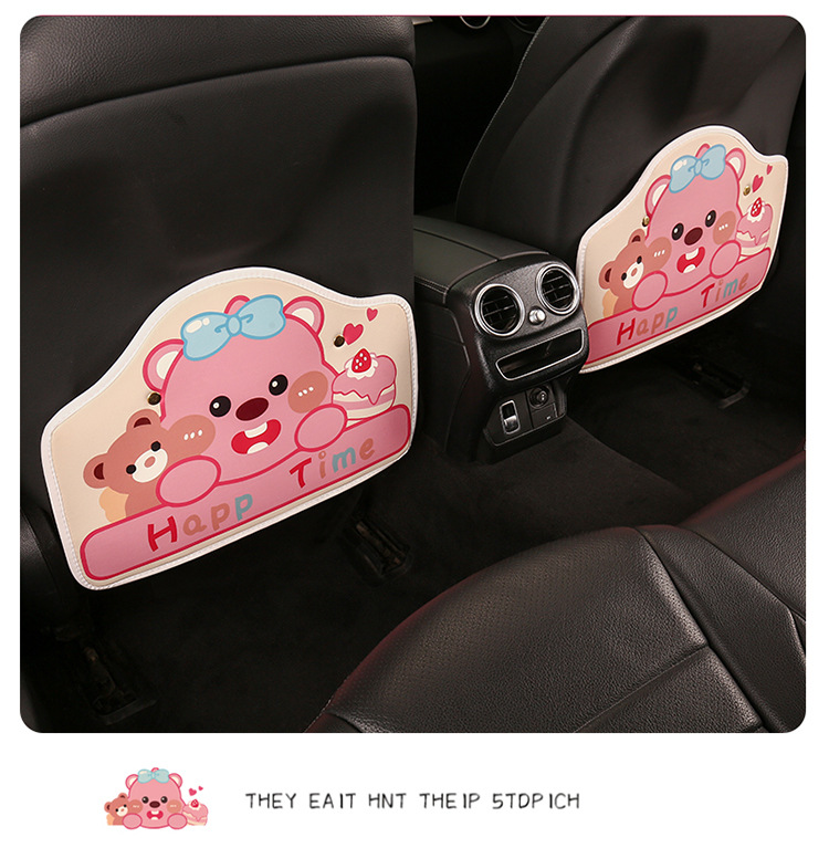 Short Cartoon Printed Anti-Kick Pad Cartoon Car Seat Back Anti-Kick Pad Car Seat Back Anti-Fouling and Anti-Dirty Pad