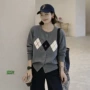 秋冬新款拼色宽松羊毛衫
