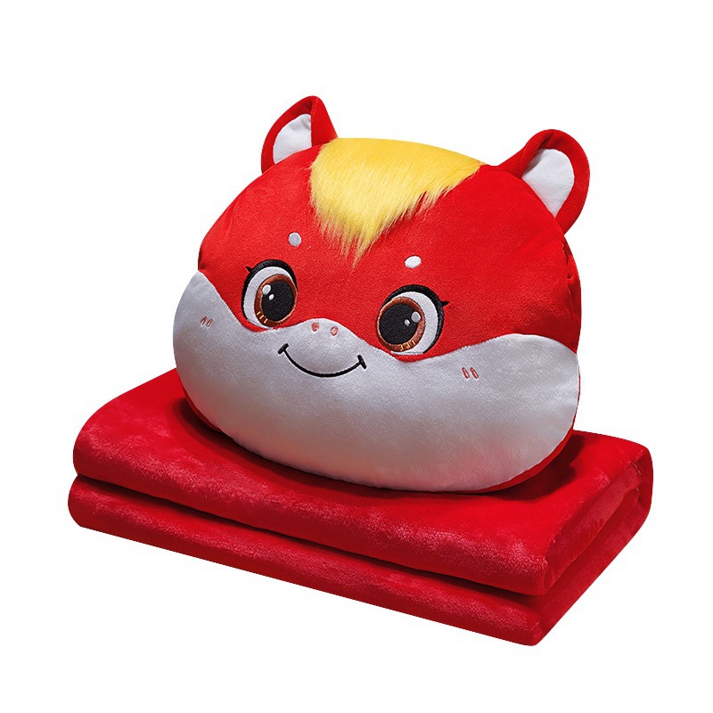 Año del Caballo auspicioso Caballo mano caliente almohada manta aire acondicionado manta mano caliente almuerzo almohada manta regalo de Año Nuevo