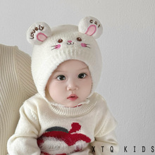 宝宝毛线帽子秋冬季可爱超萌婴幼儿针织护耳帽户外百搭套头包耳帽