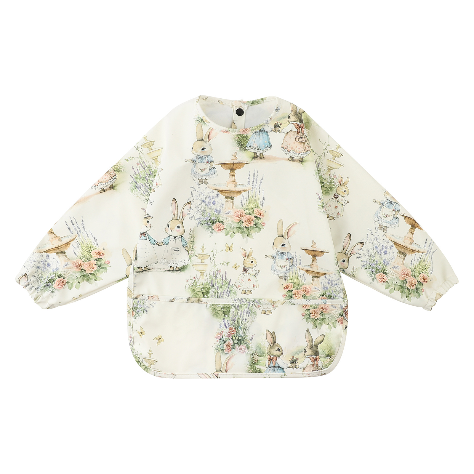 Los niños daneses overall impermeable inversa vestir babero bebé overall bebé comiendo mono bebé babero