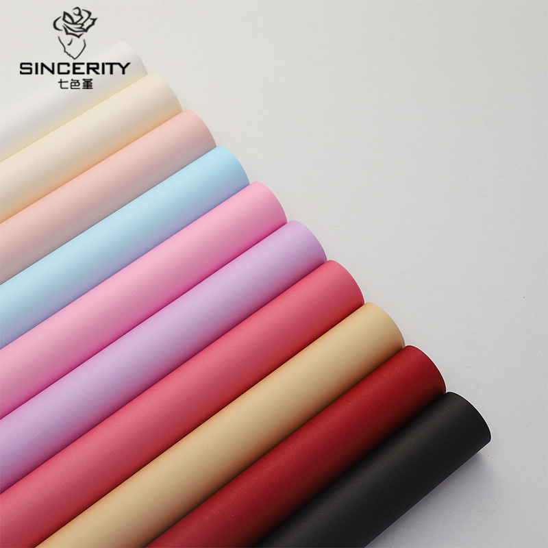 Papel de modelado de pensamiento de siete colores serie completa Meiya polvo engrosamiento floristería papel de embalaje de flores rojo embalaje de flores de red