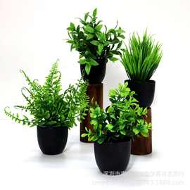 跨境热卖仿真植物假植物绿植室内外装饰塑料盆栽尤加利小盆栽