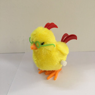 Easter winding glasses Rooster plush clockwork jumping chicken