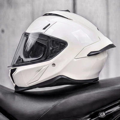 AD electric motorcycle helmet, men's, 3C/DOT/ECE certified, suitable for all seasons, winter riding, full-face motorcycle helmet (Motosiklet kaskı (dəbilqə)) - pearl-white-m55-56cm