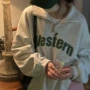 宽松美式薄款翻领卫衣