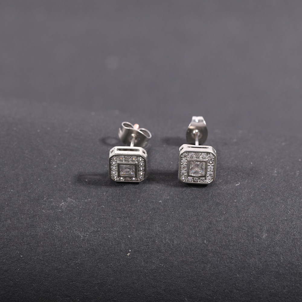 Minimalist Stainless Steel Stud Earrings For Men Punk Style_voghion.com