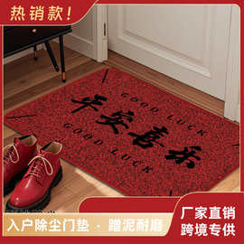 红色喜庆满天星入户门垫圈绒TPR防滑家用地垫玄关耐脏蹭脚除尘垫