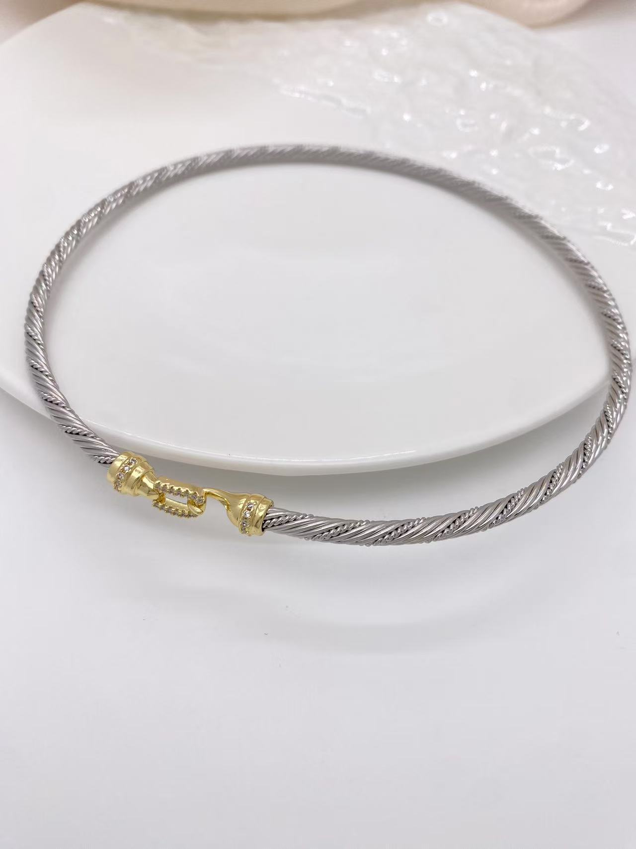 25g Weight 18K Gold Plated Plating Material Zircon Inlay Material Bracelets, Necklace Classification 1 Piece Quantity Daily Occasion Copper Material Geometric Pattern All Seasons Season Unisex Gender Mixed Metal, Inlay Design Simple Style Style Wholesale Jewelry Simple Style Geometric Copper Zircon 18K Gold Plated Mixed Metal Inlay Bracelets Necklace 11