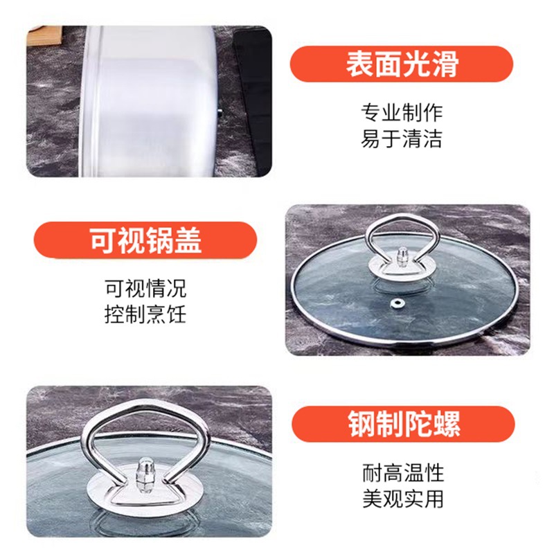 Cross-border stainless steel pot set of three practical gift pot set Korean double-eared soup pot single handle milk pot set