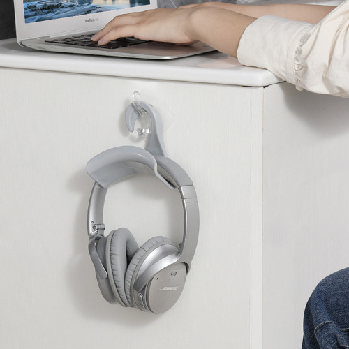 Arched headphone hook bracket without punching e-sports game headset headphone hanger wall-mounted door behind key hook