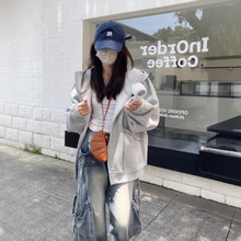 即墨卫衣外套女秋2025秋季新款女装美式慵懒风chic宽松拉链小个子