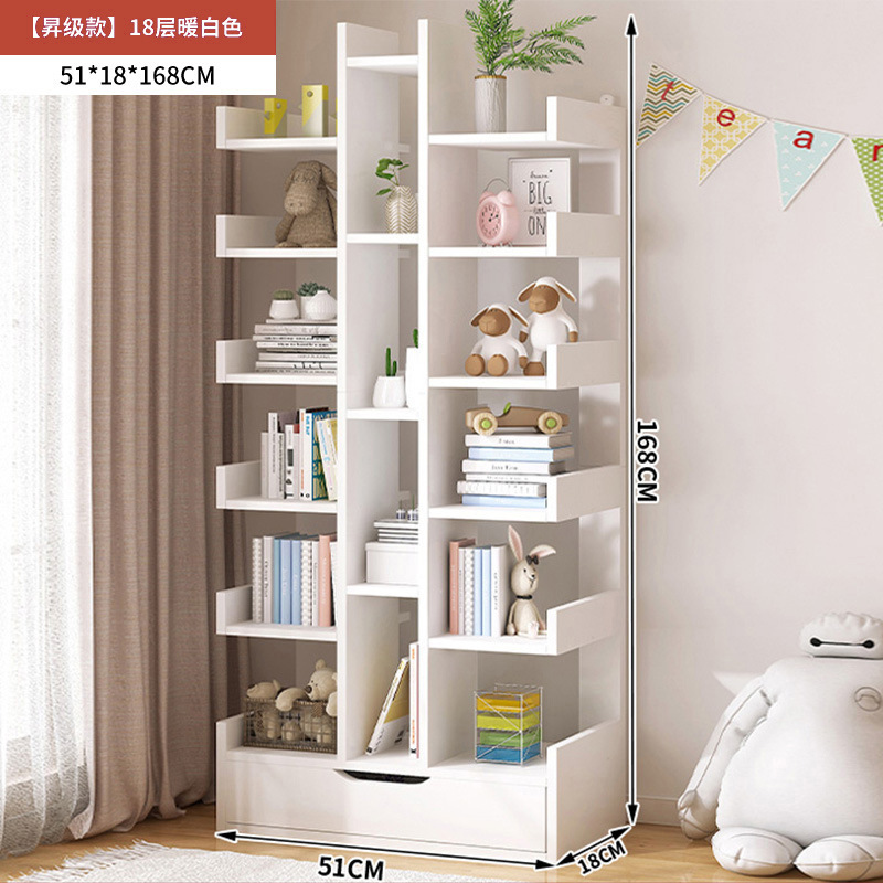 Estantería estantería sala de estar piso montado en la pared multi-capa gabinete de almacenamiento de ahorro de espacio hogar Estudio del estudiante estantería estante de almacenamiento