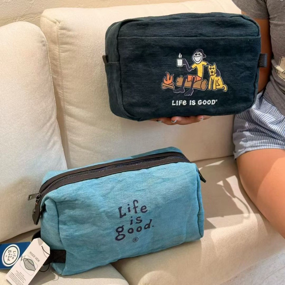 外贸库存批发Life?is?good美国小众潮牌男士旅行洗漱包轻奢现货