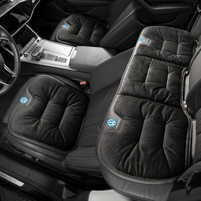Seat cushion, seat cover Cushions, Magotan, Tiguan L, Tayron - flannel-noble-black-volkswagen-three-piece-set