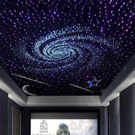 星空顶吊顶KTV家庭影院酒吧流星雨LED光纤星空灯高清彩绘星空吊顶