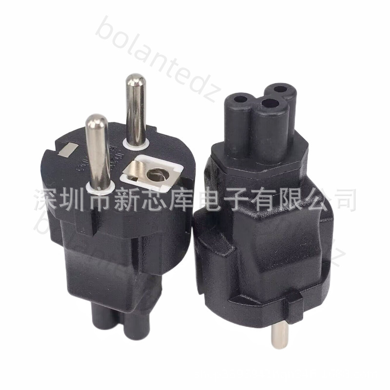 European Standard German Two-Pin Plug to C5 Power Adapter for Notebook