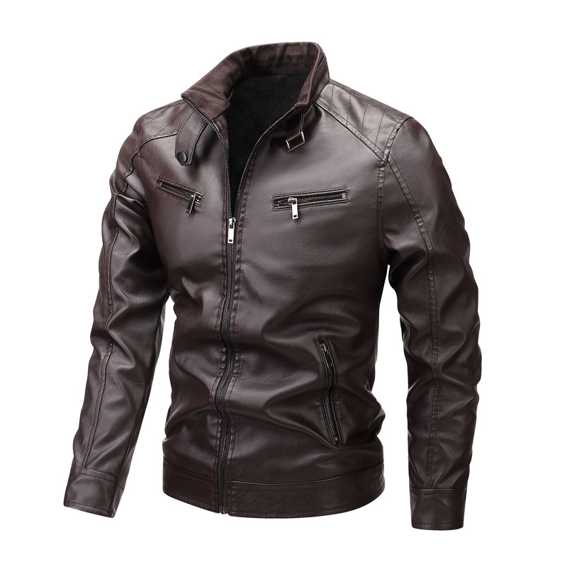 Primavera y otoño de hombre chaqueta de cuero pu hombre estilo casual de estilo coreano chaqueta de cuero de motor delgada chaqueta de cuero pu chaqueta superior hombre