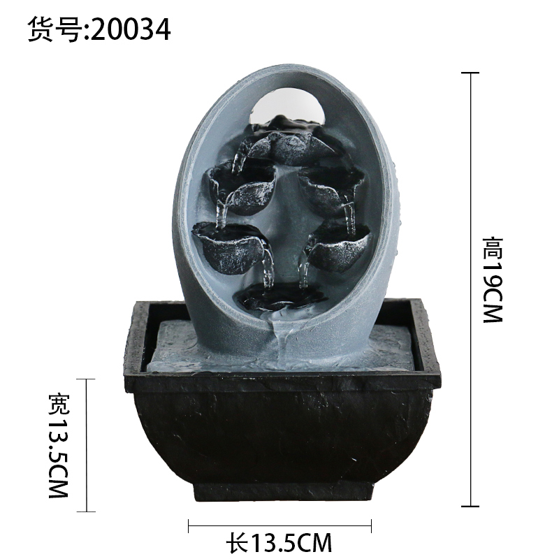 Adornos de agua corriente Agua circulante Fuente de lujo ligera moderna Escritorio de oficina Bola de feng shui pequeña decoración de sala de estar