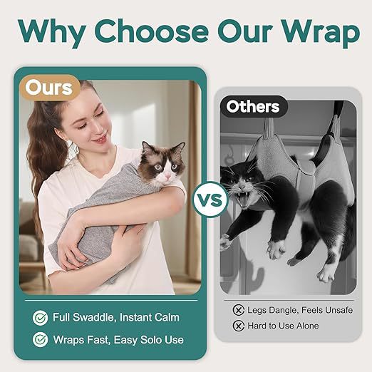 Pet cat and dog grooming cover, anti-scratch pet grooming wrap, self-adhesive cat and dog grooming bag