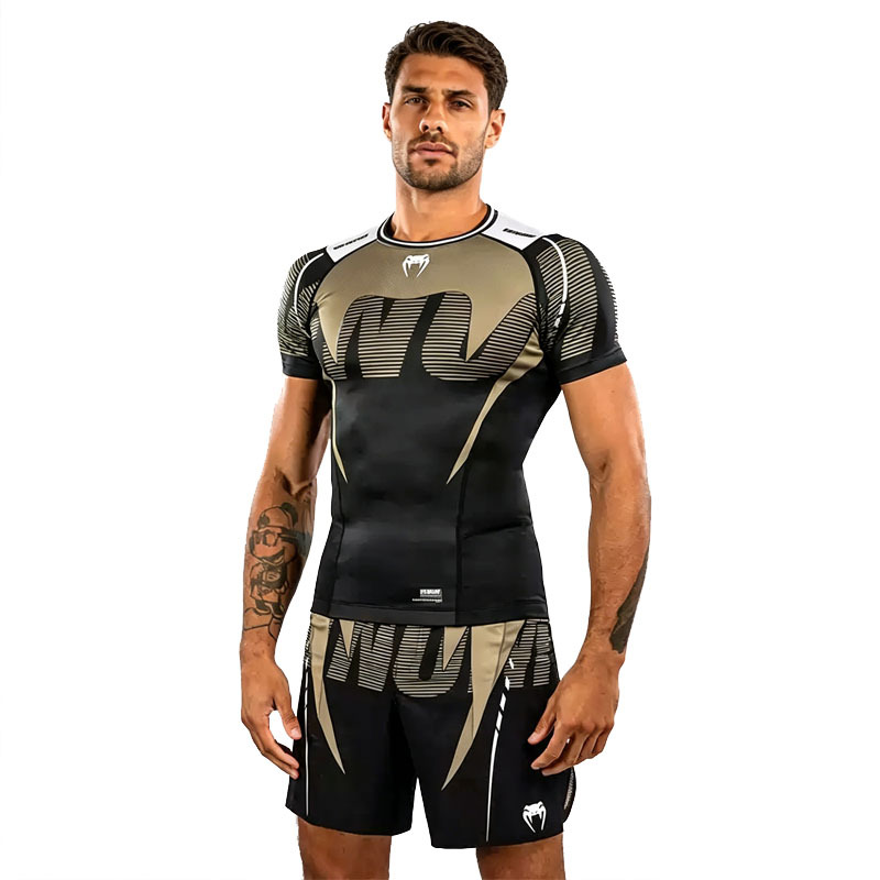 Men's Quick-Drying Compression Shirt, High Elasticity, Breathable, Short-Sleeve Fitness Wear for Running, Training, Boxing, Anti-Chafing Compression Clothing, Jiu-Jitsu Anti-Chafing