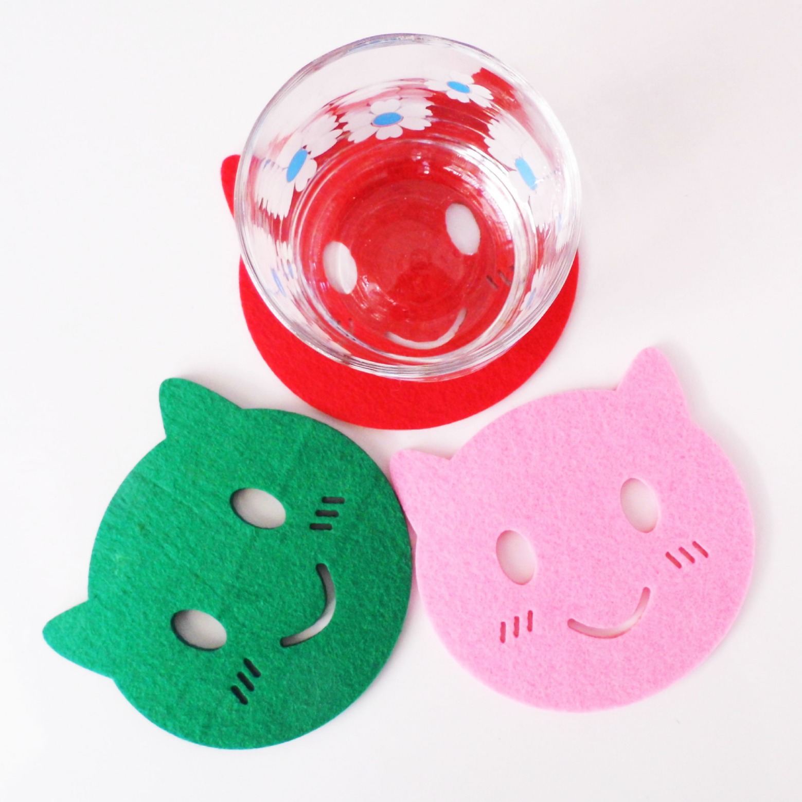 幼儿园创意环保学生防烫餐垫表情卡通小熊杯垫毛毡工厂直销餐具