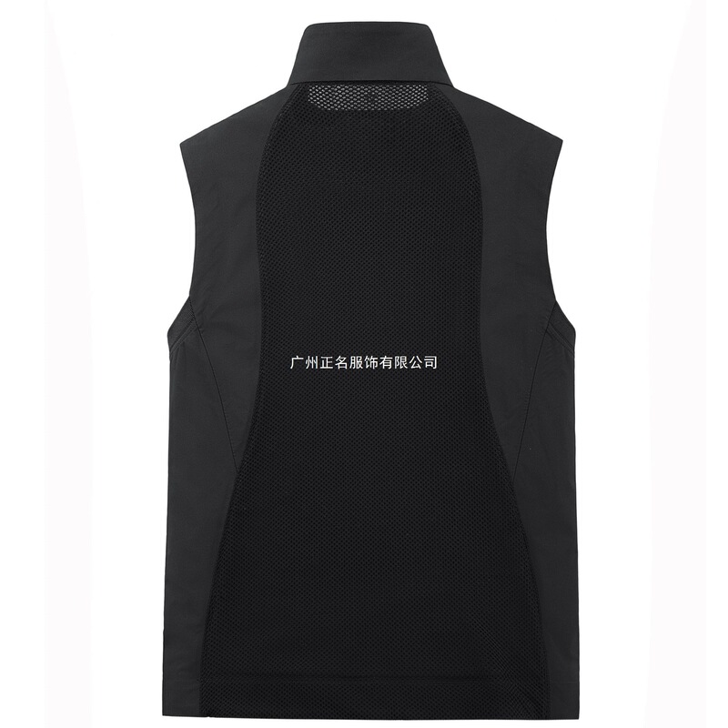 Spring and Summer Thin Outdoor Vest for Men, Mesh Breathable Stand-Up Collar Casual Vest, Outerwear for Golf and Hiking
