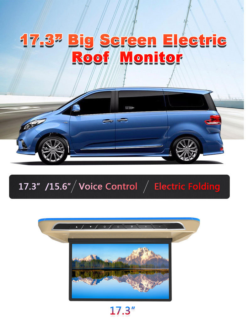 17.3inch Ceiling-mounted Android display 17.3inch Electric ceiling-mounted MP5 display car Android TV