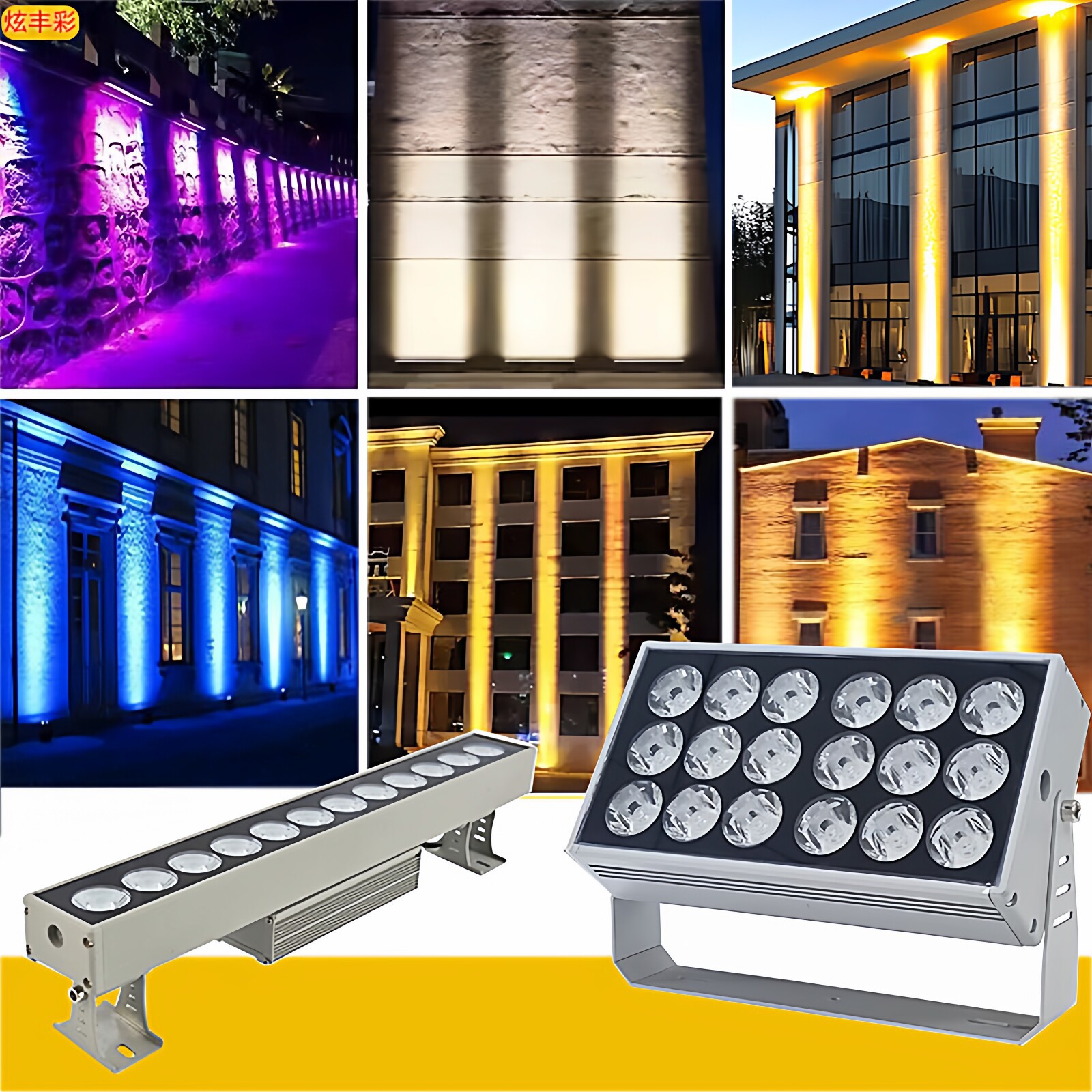 Lámparas de proyección LED al aire libre foco pared exterior estrecha luz lava luz de pared remota columna romana foco para pared exterior de hotel