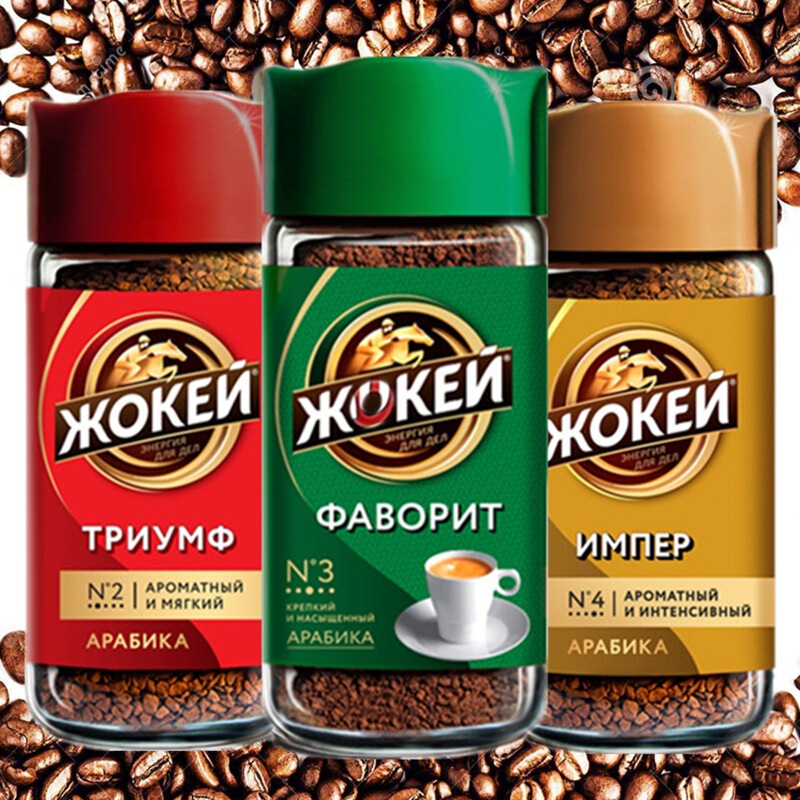 Russian imported coffee Knight black coffee particles jockey milk-free sugar-free fragrant instant 95g