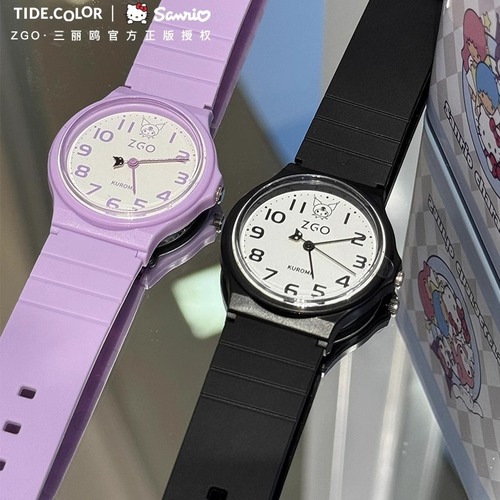 ZGO Zhenggang Sanrio co-branded Coolomi watch female student exam watch waterproof simple children's quartz watch