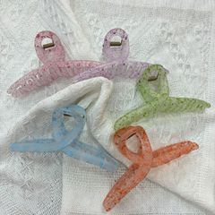 韓国のシンプルなヘアピン、インクドットつや消しパーソナライズされた透明爪クリップ、後頭部の髪用の大きな新しい夏のヘアピン