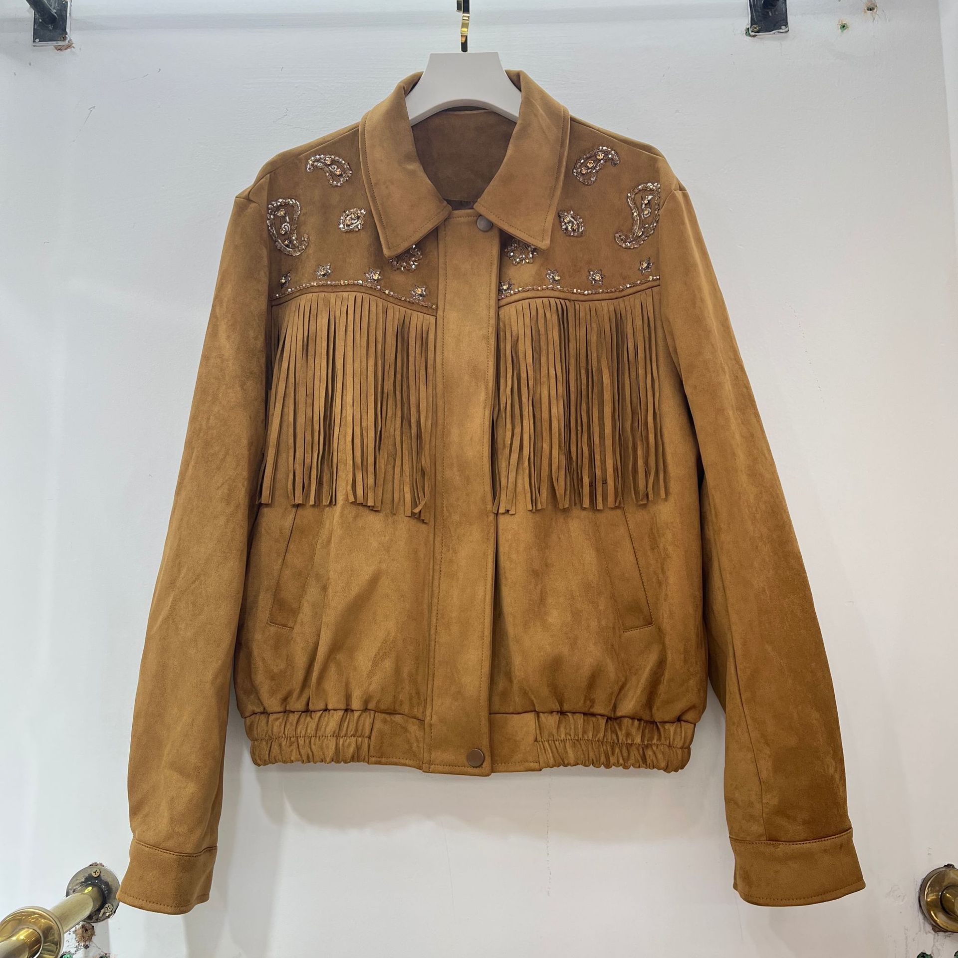 Retro velvet autumn demi-season design short jacket