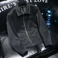 欧洲站潮牌纯色夹克男士春秋季衬衫翻领修身青年简约防风大码外套