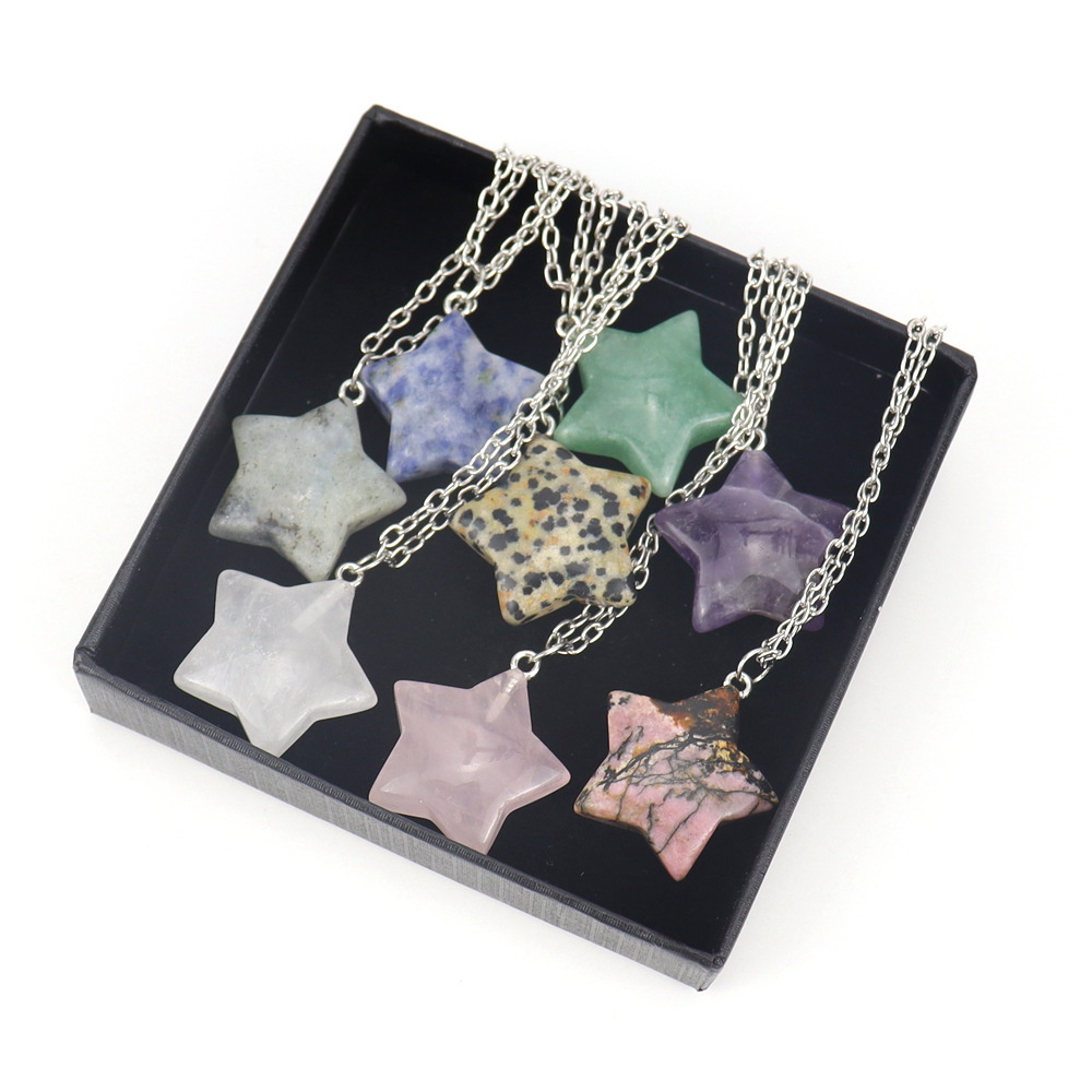 15g Weight Pendant Necklace Classification 1 Piece Quantity Street Occasion Crystal Material Star Pattern Women'S Gender Handmade Design Simple Style Style Simple Style Star Crystal Handmade Pendant Necklace 1 Piece 4