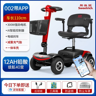 Double Elderly Scooter — Qatlanan elektrik velosipedlər - 15-upgraded-app-integrated-car-shell-002-pneumatic-tire-12ah-lead-acid-gps-positioning-mobile-phone-interconnection-24v