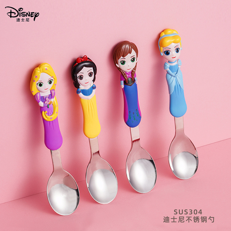 Disney Elsa Stainless Steel Spoon 304 Children's Spoon and Fork Tableware 3D Frozen Rice Spoon Accessories Disney Elsa Stainless Steel Spoon 304 Children's Spoon and Fork Tableware 3D Frozen Rice Spoon Accessories
