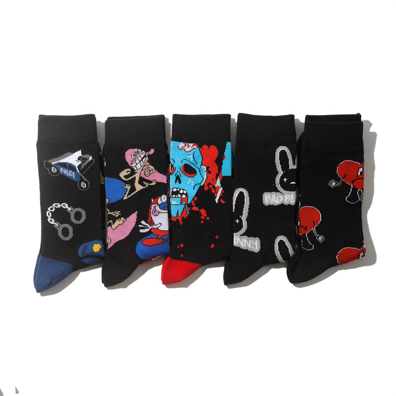 Men's Wholesale Trendy Socks Female Animation Cartoon Cotton Socks Comic Male Medium Tube Pirate Socks-5PRS 23 O1CN013yJsZ51TrjeDWPJFT !!1004802436 0 cib