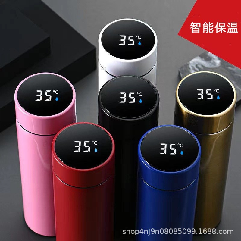 Smart Insulated Cup 304 Stainless Steel Temperature Display Cup Household Tea-Water Separation Tea Brewing Cup Water Cup Business Gift Cup
