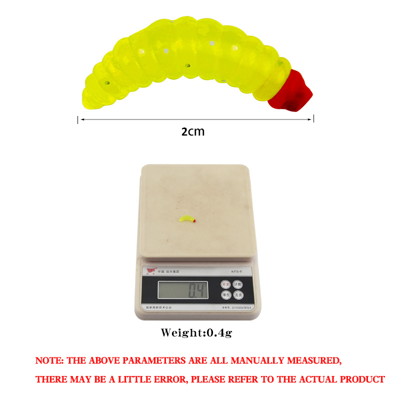 Luya cebo suave de cuatro colores pan gusano 2cm/0,4g caballo boca Mesa pesca simulación cebo falso gusanos 100 unids/bolsa