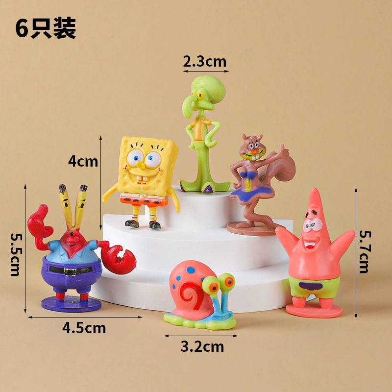 [网红海绵宝宝派大星蛋糕装饰摆件儿童男孩女孩生日甜品台烘焙插牌]