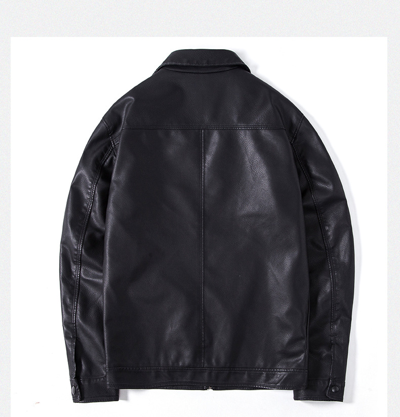 Men's Leather Jacket Motorcycle Style Pu Leather Coat Autumn_voghion.com
