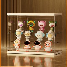 小泡泡玛特手办展示柜玻璃盲盒亚克力展示盒大容量展示架防尘透明