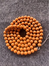 正宗猴头手串雕刻正圆光珠脖挂108颗长串老型圆珠文玩桃核佛珠项