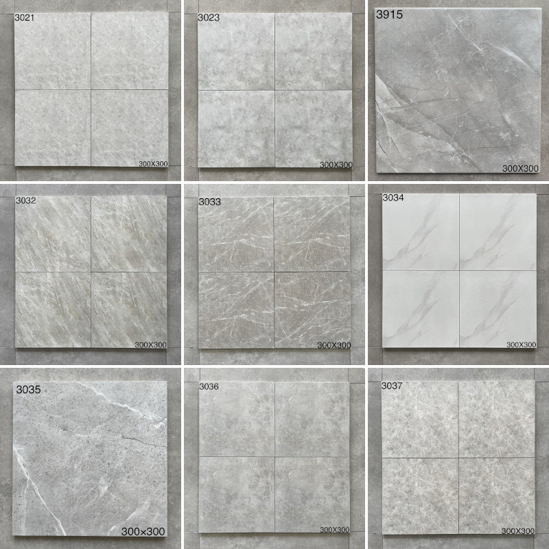 Full Ceramic Gray Matte Full Tile 300X300 Jazz White Kitchen Bathroom Bathroom Floor Tile Balcony Anti-Slip Tile