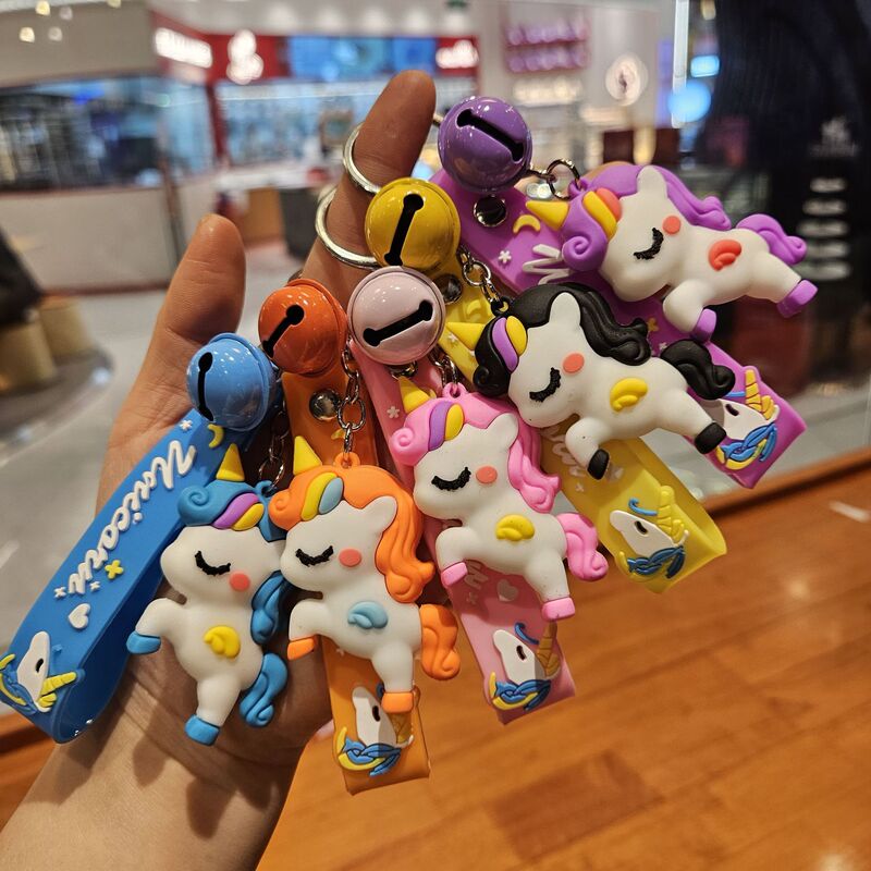 Creative Cute Rainbow Pony Pony Bell Keychain Stereo Soft Rubber Doll Pendant Keyring Bag Pendant Creative Cute Rainbow Pony Pony Bell Keychain Stereo Soft Rubber Doll Pendant Keyring Bag Pendant