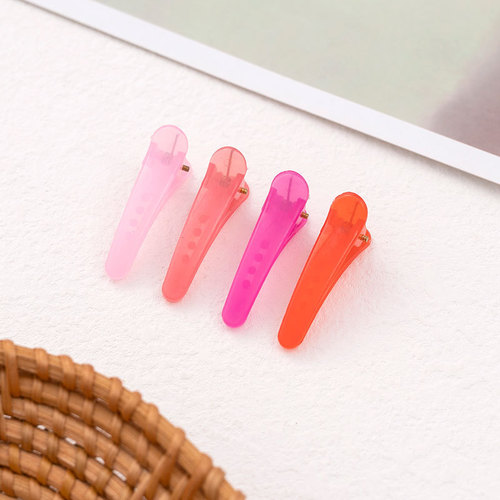 Candy-colored small clip bangs clip cute duckbill clip colorful transparent crocodile clip 3.6cm children's plastic clip