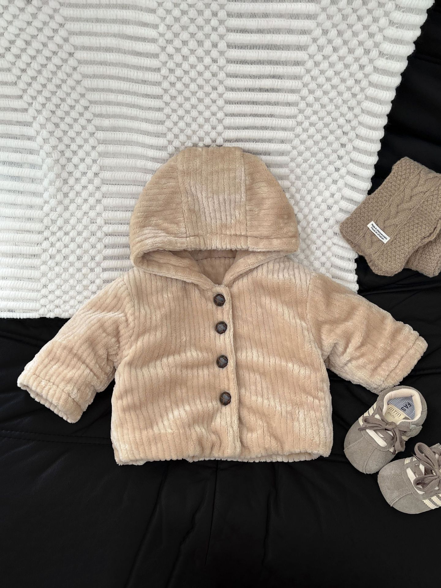 Baby retro chaqueta de algodón invierno para niños y niñas de género neutro con suéter de algodón más grueso y cálido