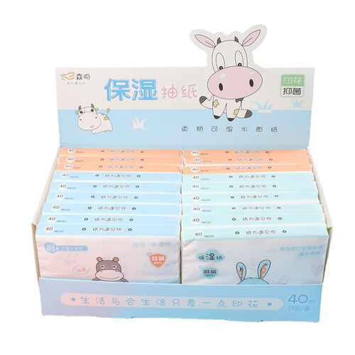 Baby Cream Tissues Portable Tissues Newborn Moisturizing Tissues Small Packet Printed Soft Tissues Factory Wholesale