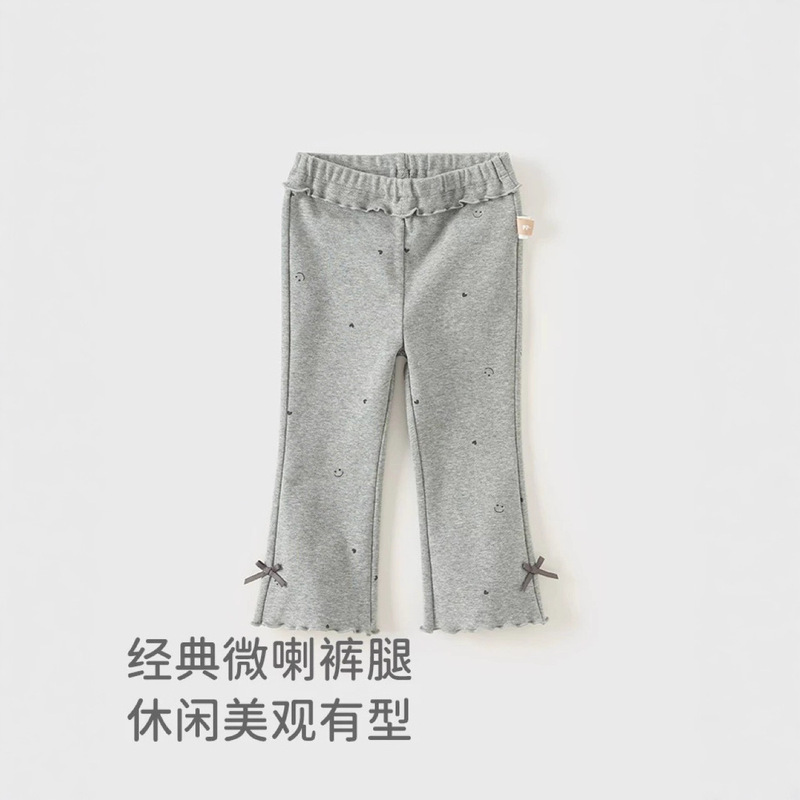 儿童裤子秋装新款女童防螨喇叭裤春秋季女宝洋气休闲裤|undefined